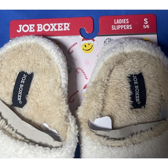 Joe Boxer Christmas Santa Clause Slide-on Slippers Womens Size Small (5-6) NWT - Picture 3 of 3